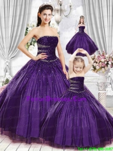 Gorgeous Purple Princesita Dress with Beading