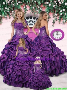 Purple Princesita Dresses with Appliques and Pick-ups for 2014