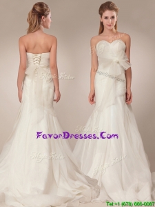 The brand new style Mermind Wedding Dresses with Bowknot and Ruching