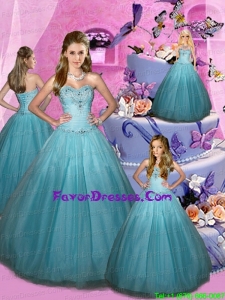 2014 Elegant Beading Sweet Princesita Dresses in Blue