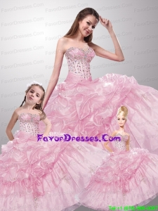 2014 Pretty Sweetheart Beading Baby Pink Dresses for Princesita