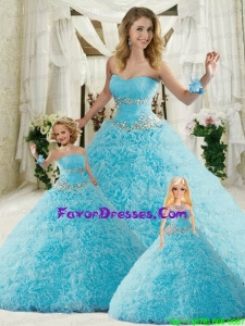 Brand New Sweetheart Blue Princesita Dresses with Appliques and Ruffles