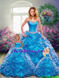 Brand New Sweetheart Blue Princesita Dresses with Beading and Pick Ups