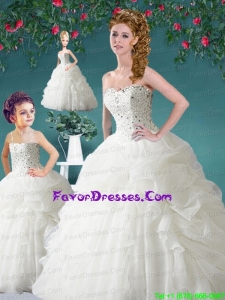 Inexpensive Sweetheart Beading and Pick-ups Princesita Dresses in White