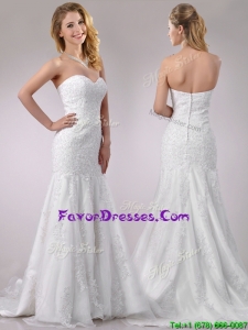 Popular Mermaid Wedding Dresses with Beading and Appliques