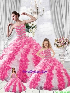 Popular Pufffy Sweetheart Beading Multi Color Dresses for Princesita