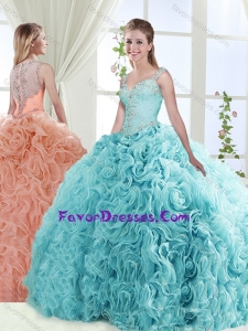 Exclusive See Through Back Beaded Detachable Quinceanera Skirts with Straps