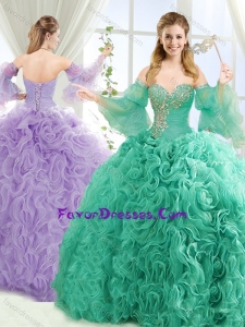 Exquisite Beaded Big Puffy Detachable Quinceanera Skirts with Brush Train