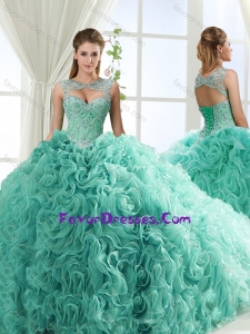 New Style Sweetheart Beaded Detachable Quinceanera Dresses with Rolling Flower