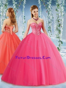 Popular Beaded and Ruffled Tulle Quinceanera Gown in Puffy Skirt