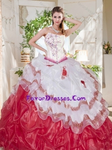 Popular Big Puffy Bubble Beaded and Ruffled Quinceanera Gown with Asymmetrical Necklin