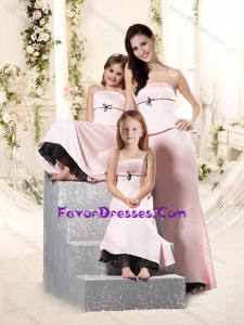 Romantic Bowknot Empire Bridesmaid Dress in Baby Pink