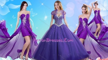 New Style Beaded Really Puffy Quinceanera Dress and Popular High Low Dama Dresses