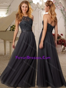 Popular Criss Cross Beaded and Laced Scoop Bridesmaid Dress