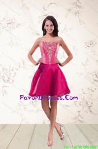 2015 New Style Strapless Prom Dresses with Appliques