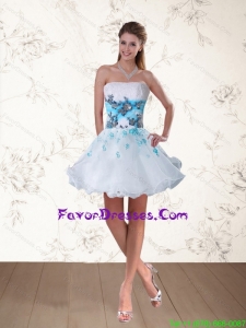 Strapless Multi Color Prom Dress with Embroidery and Beading