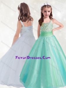 Discount Straps A Line Little Girl Pageant Dress with Beading