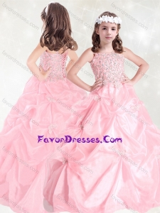 Luxurious Beaded and Pick Ups Lovely Girl Pageant Dress with Straps