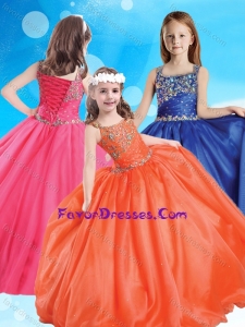 New Arrivals Square Puffy Skirt Little Girl Pageant Dress with Beading