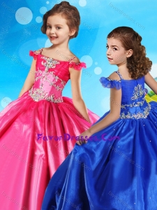 Modest Really Puffy Beaded Lovely Girl Pageant Dress with Off the Shoulder