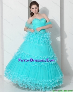 Impression Sweetheart Quinceanera Dresses with Ruffled Layers and Beading