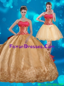 2015 Strapless Multi Color Quinceanera Dress with Beading and Embroidery