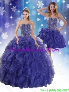 Impression Royal Bule Quinceanera Dresses with Beading and Ruffles