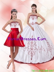 Impression and Pretty Strapless 2015 Perfect Quinceanera Dress with Embroidery
