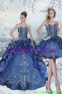 Impression Embroidery and Beading Blue Quince Dresses for 2015