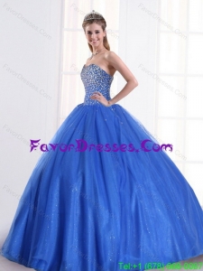 Impression Sequined Royal Blue 2015 Quinceanera Dress with Sweetheart