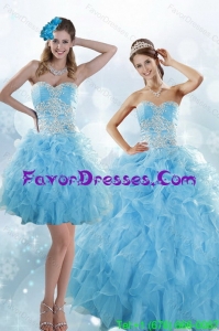 Impression and Sophisticated Appliques and Ruffles Baby Blue Sweet 15 Dresses