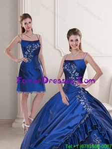 2015 Impression Royal Blue Quinceanera Dresses with Appliques