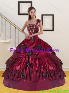 2015 Impression Wine Red Quince Dress with Beading and Pick Ups