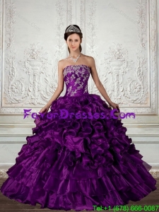 Unique Ball Gown Strapless Quinceanera Dress with Embroidery and Ruffles