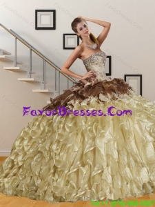 Unique Sweetheart Multi Color Quinceanera Dresses with Embroidery and Ruffles