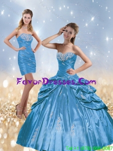 2015 Exquisite Beading and Pick Ups Quinceanera Dresses in Baby Blue