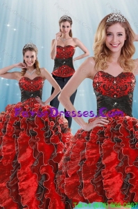 2015 Detachable Beading and Ruffles Multi-color Dresses for Quince