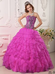 Sweetheart Beaded Organza Sweet Sixteen Quinceanera Dresses for Sale
