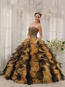 Beautiful Muti-Color Sweetheart Organza Quinces Dresses with Beading