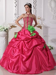 Fabulous Coral Red Quinceanera Gowns in Taffeta with Beading