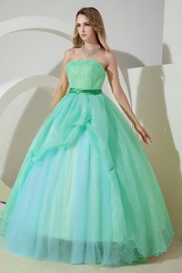 Gorgeous Blue Strapless Dresses for Quinceaneras with Embroidery