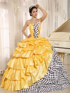 Most Recent Multi-color Quinceanera Dress Gown with Pick-ups