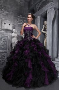 In Style Ball Gown Strapless Sweet Sixteen Dresses in Taffeta and Organza
