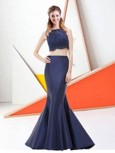 Amazing Sleeveless Zipper Floor Length Lace Dress for Prom
