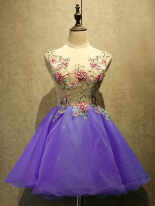 Stunning Organza Sleeveless Mini Length Homecoming Dress and Appliques