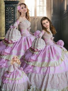 Strapless Long Sleeves Lace Up Sweet 16 Dress Multi-color Taffeta