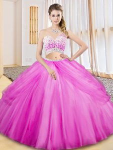 Fabulous Floor Length Two Pieces Sleeveless Lilac Quinceanera Dress Criss Cross