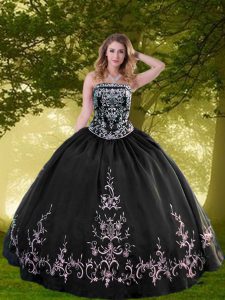 Dazzling Organza Sleeveless Floor Length Quinceanera Gown and Appliques and Embroidery