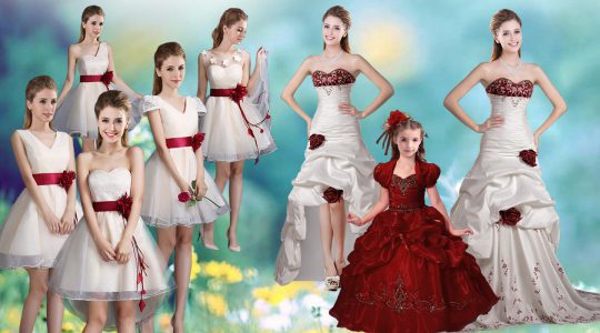 High End White Quinceanera Dresses Taffeta Brush Train Sleeveless Beading and Appliques and Hand Made Flower