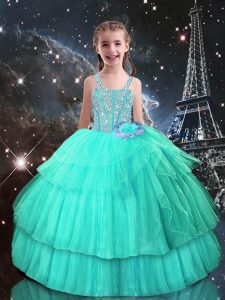 Admirable Sleeveless Beading Lace Up Kids Pageant Dress